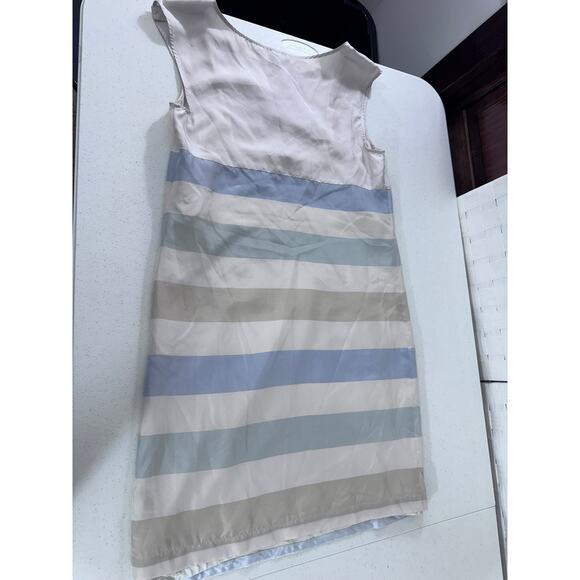 "ODILLE" 100% Silk Shift Dress Striped Pastes SZ 2  Summer Dress Casual Light - Picture 8 of 8